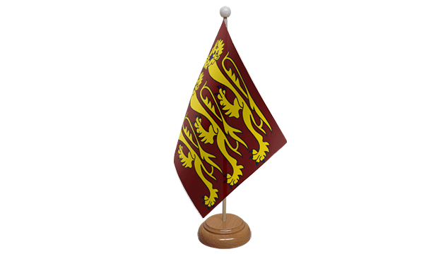 Richard The Lionheart Small Flag with Wooden Stand